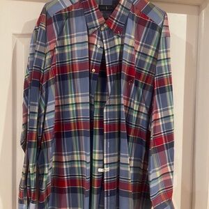 This is a Polo RL Muti-color plaid shirt. Size 3X. Excellent condition.